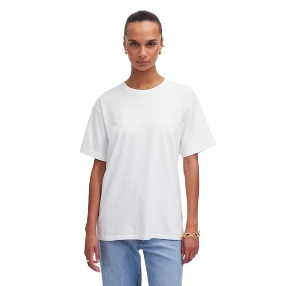 Madewell Cotton Relaxed Oversized Tee White NWT Size XS - Picture 1 of 9